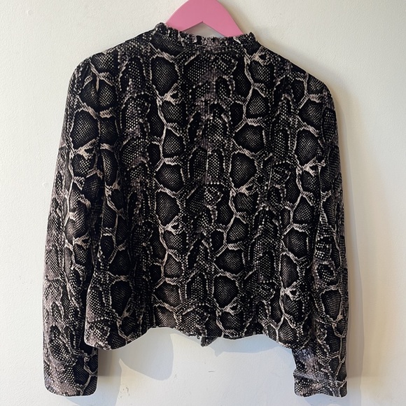 Rebecca Taylor Velvet Skakeskin Print Blazer size Large - Picture 8 of 8